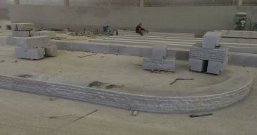 珠海 芝麻白整石坐凳（光面+自然面）