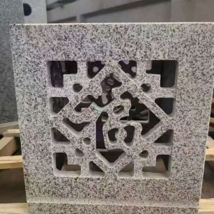 珠海 芝麻白花岗岩镂空雕花灯笼