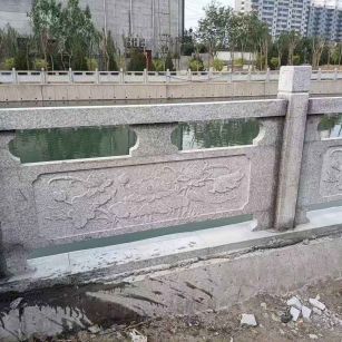 珠海 芙蓉白大花桥梁、河道，石材栏杆、围栏、护栏