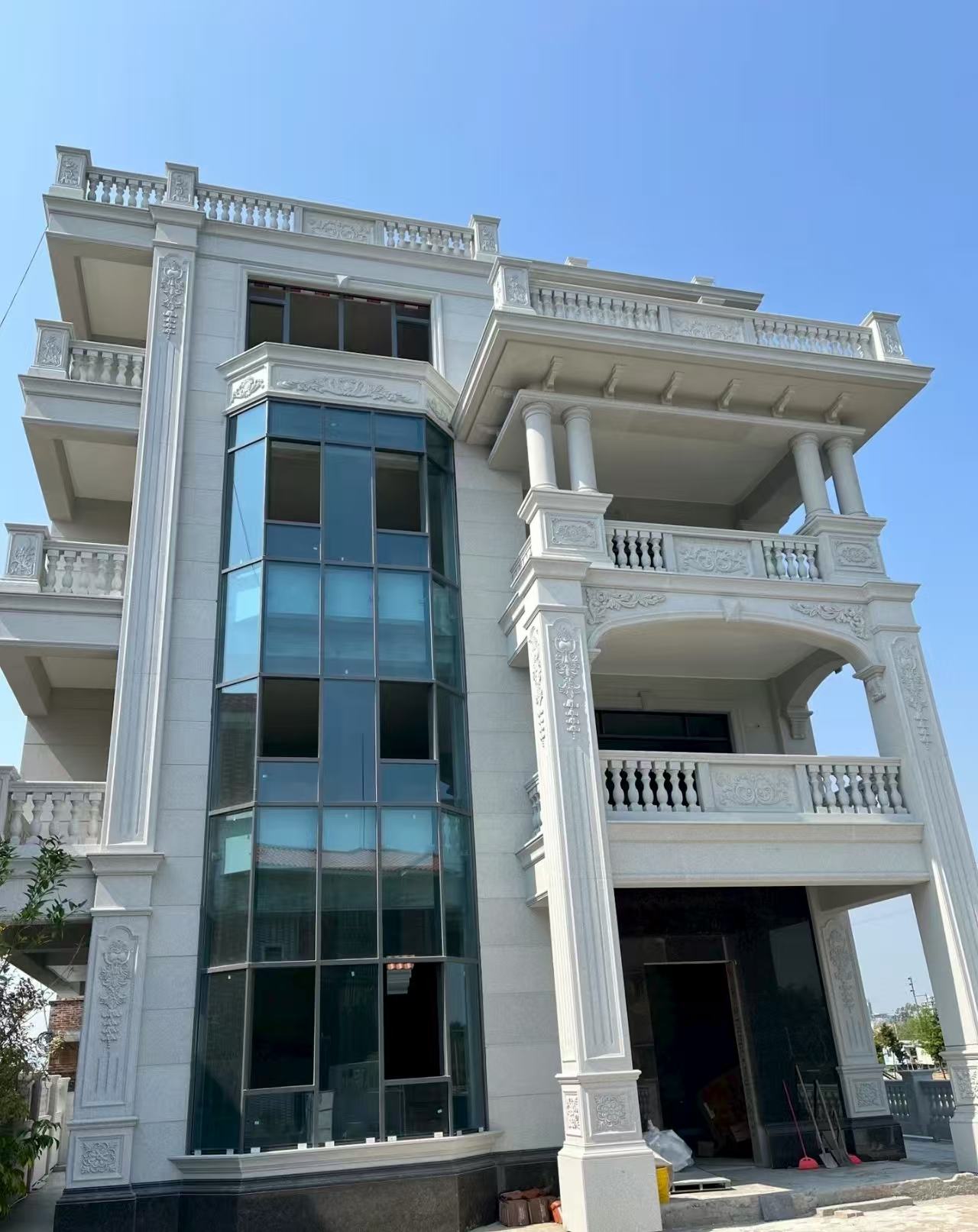 珠海 芝麻白花岗岩别墅外墙干挂效果展示