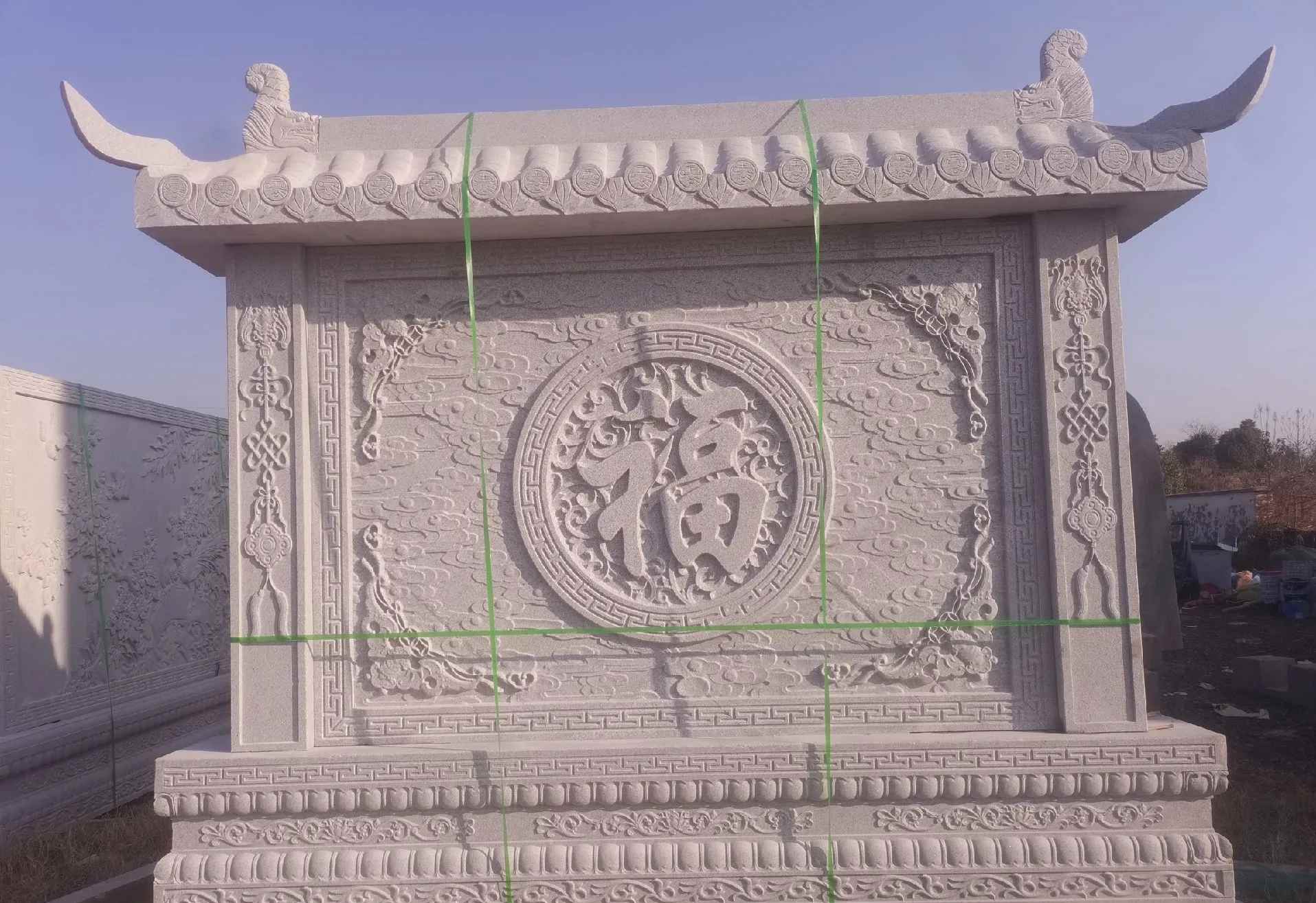 珠海 芝麻白花岗岩屏风，照壁，影壁